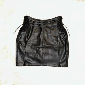 Vegan Leather Wrap Skirt